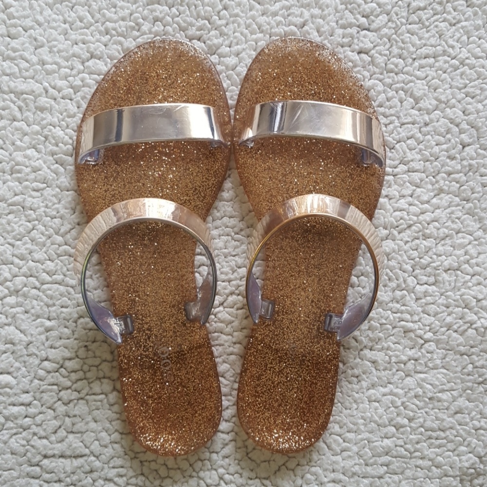 Bamboo size 6 jelly glitter sandals